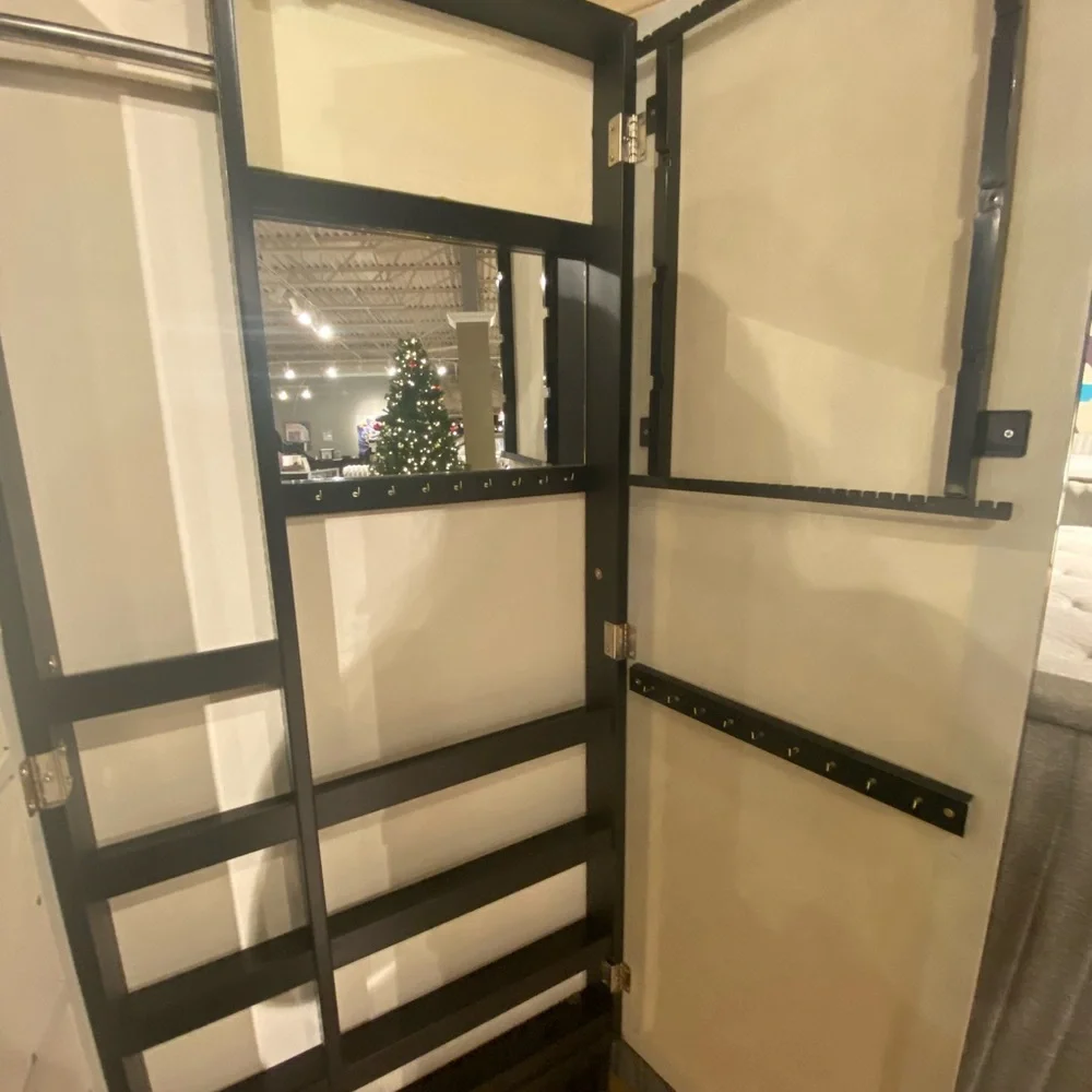 Elegant Black and Silver Full-Length Mirror by [Brand]